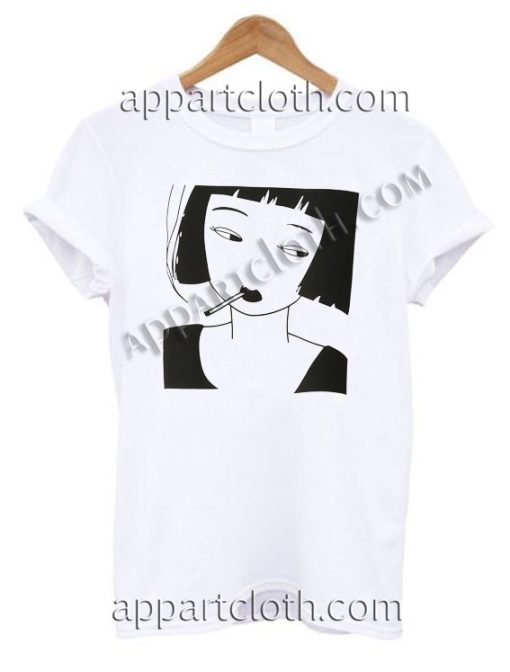 Smoking Girl T Shirt – Adult Unisex Size S-2XL