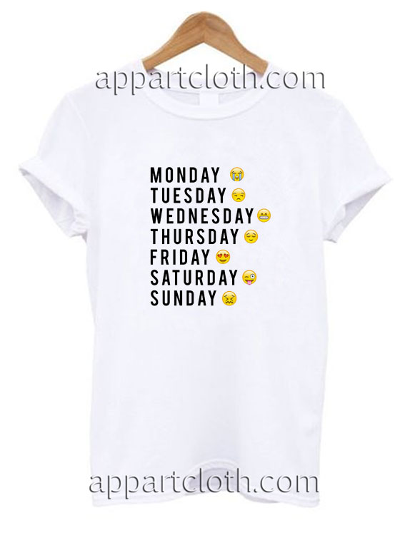 Days Of The Week Emoji Funny Shirts