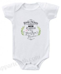 Handpicked For Earth By My Grandpa In Heaven - Grandfather Angel Funny Baby Onesie