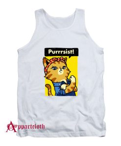 Purrrsist! Resist Persist Pussy Cat Funny Tank Top