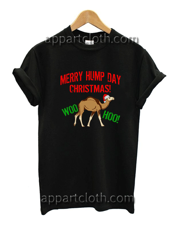 Merry Hump Christmas Santa Hat Camel Unisex Tshirt