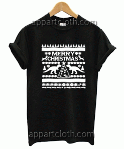 Ugly Christmas T Rex Unisex Tshirt