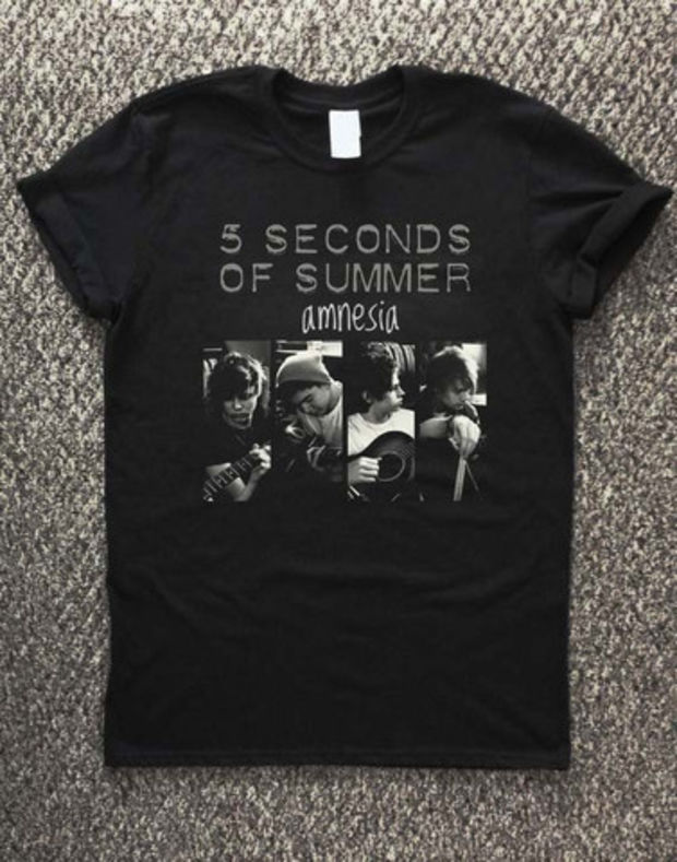 5 second of summer amnesia T-Shirt Unisex Adults Size S to 2XL