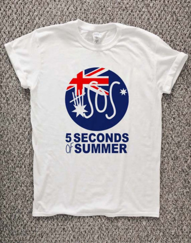 5 second of summer australia flag black cozy T-Shirt Unisex Adults Size S to 2XL