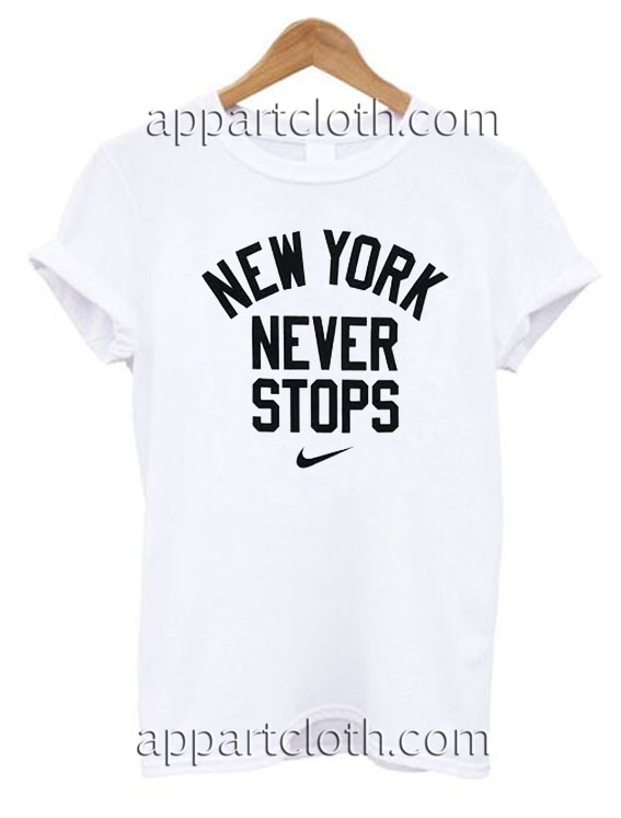 New York Never Stops T Shirt Size S,M,L,XL,2XL