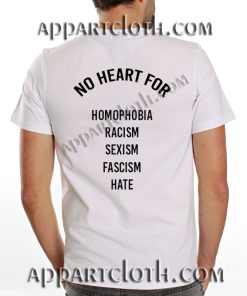 No Heart For Homophobia T Shirt – Adult Unisex Size S-2XL
