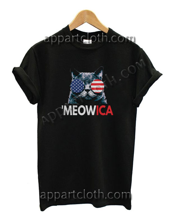 Meowica Funny America Shirts Size S,M,L,XL,2XL
