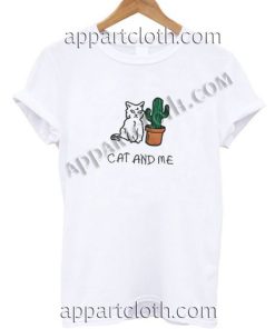 cat and me cactus Funny Shirts For Guys Size S,M,L,XL,2XL