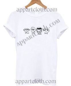 Smile kiss laugh pout Funny Shirts For Guys Size S,M,L,XL,2XL