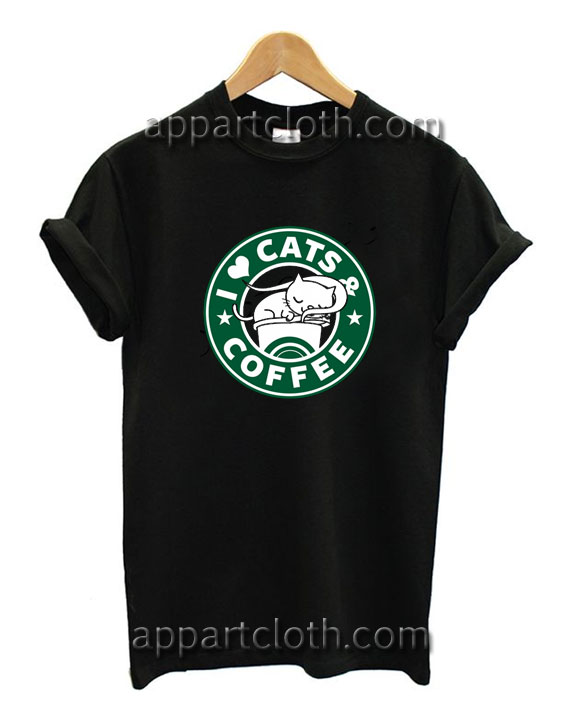 I Love Cats and Coffee Funny Shirts