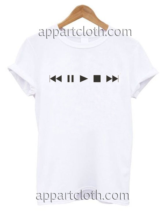 Music symbol rewind pause play stop Funny Shirts