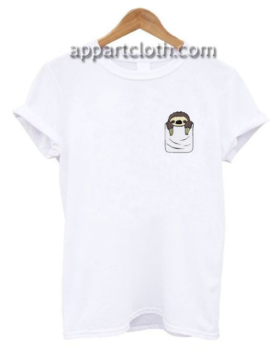 sloth in pocket t shirt