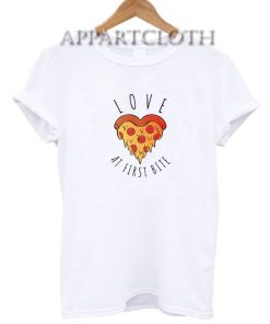 Love at first bite pizza Funny Shirts