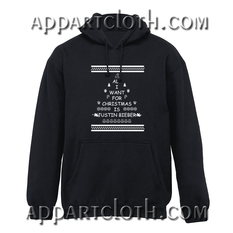 All i want for christmas is justin bieber Hoodie