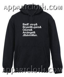 Bad Bunny Bryant Mayers Ozuna Arcangel and J Balvin Man Hoodies Hoodies