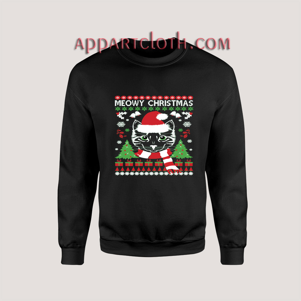 Christmas Meowy cat Ugly Unisex Sweatshirts