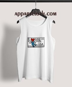 Keith Haring Love USA Adult tank top
