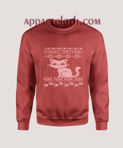 Meowy Ugly Christmas Red Unisex Sweatshirts