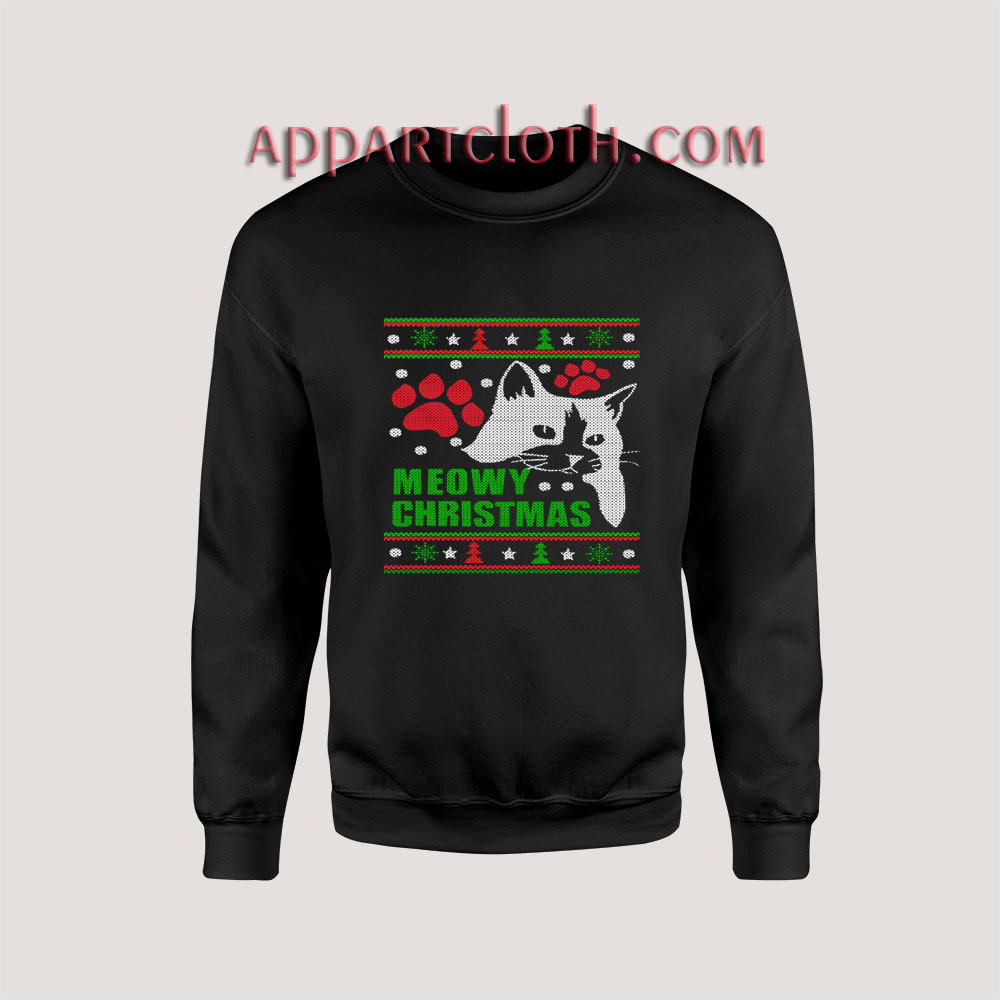 Meowy cat Ugly Christmas Unisex Sweatshirts