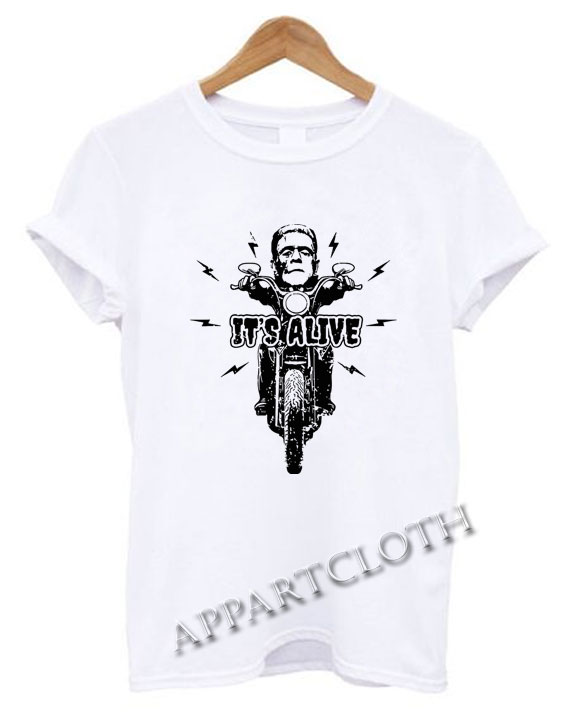Frankenstein Riding Motorcycle Funny Shirts