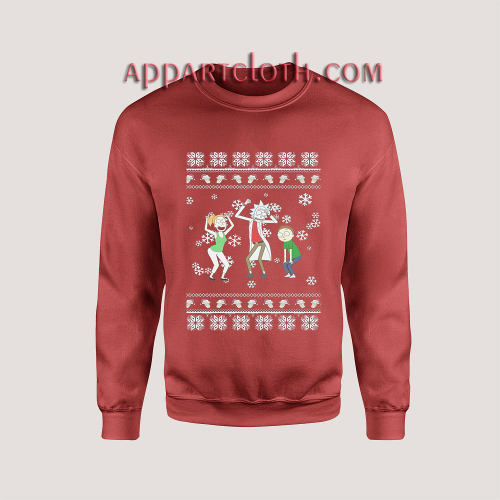 Rick and Morty Dancing Ugly Christmas Unisex Sweatshirts