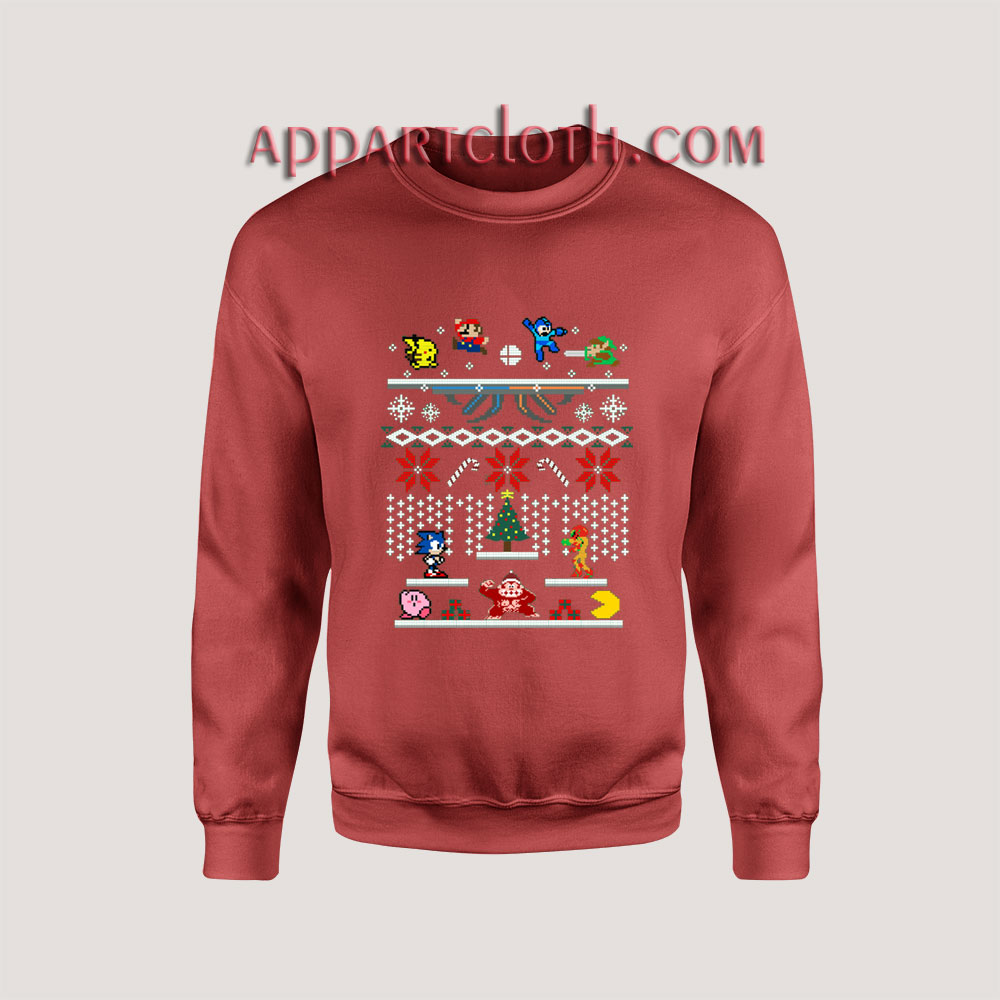 Super Smash Bros Ugly Christmas Unisex Sweatshirts