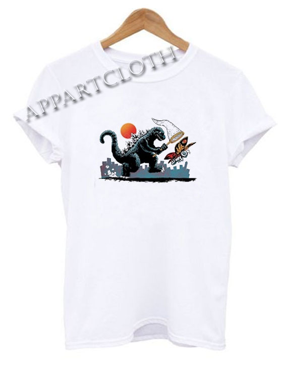 Godzilla Catching Mothra Funny Shirts