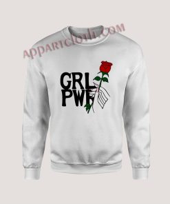 Girl power hand up with rose Unisex Sweatshirts
