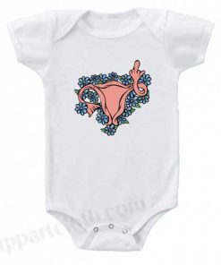 Middle Finger Uterus Funny Baby Onesie