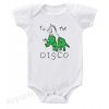 To The Disco Unicorn Riding Triceratops Funny Baby Onesie