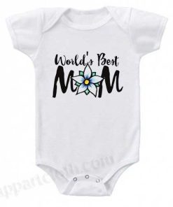 World's Best Mom Flower Funny Baby Onesie