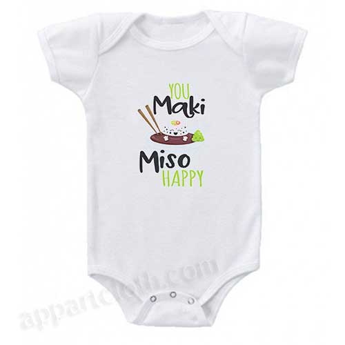 You maki miso happy Funny Baby Onesie