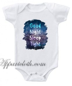 Good Night Sleep Tight Watercolor Funny Baby Onesie