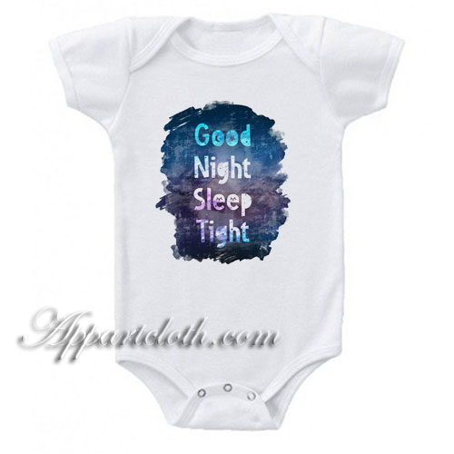 Good Night Sleep Tight Watercolor Funny Baby Onesie