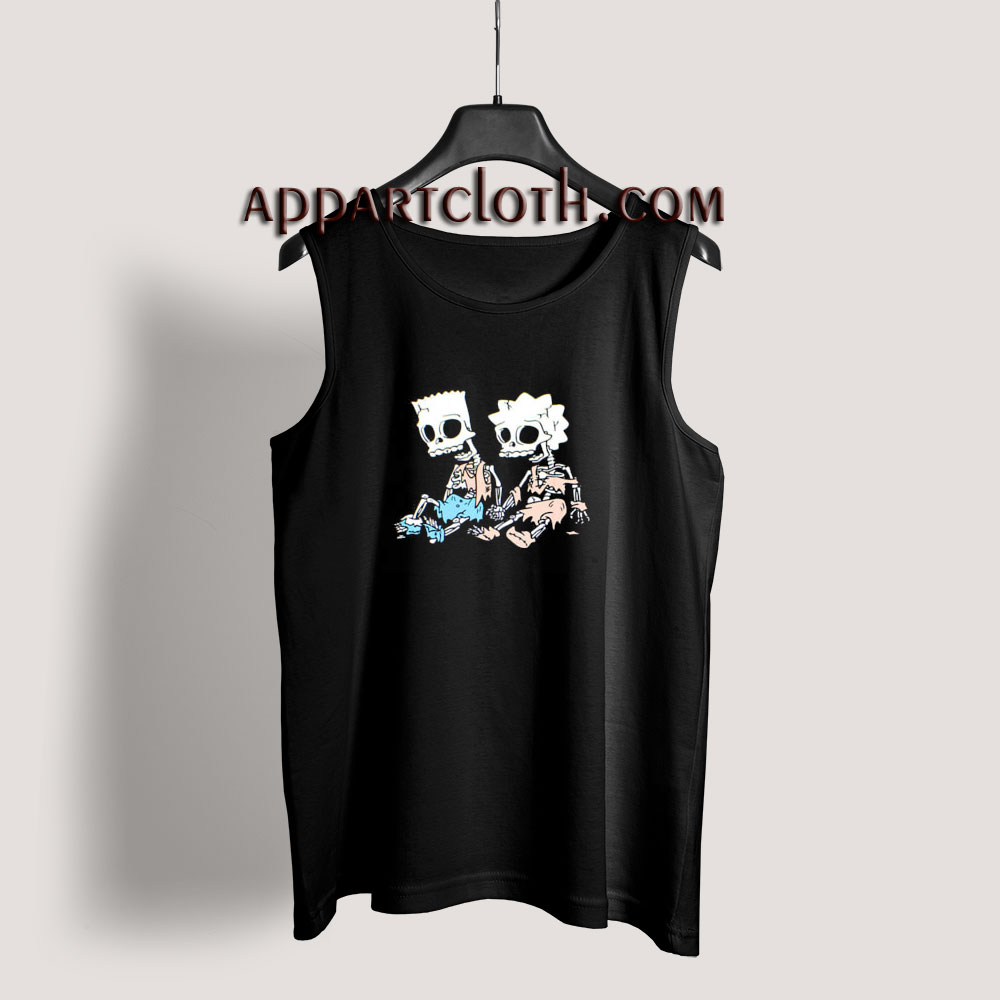 Bart and Lisa Simson Skeletons Tank Top