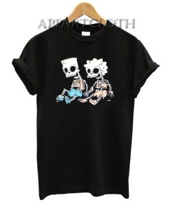 Bart and Lisa Simson Skeletons T-Shirt