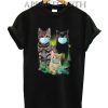 Cute Cat Wear Face Mask T-Shirt