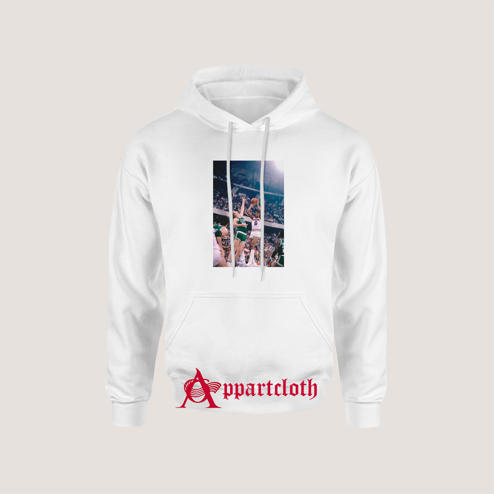 Julius Erving Jump Shot Against Rival Larry Bird Hoodie
