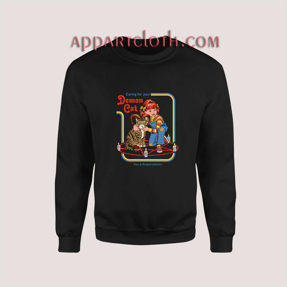 Caring For Your Demon Cat Sweatshirt