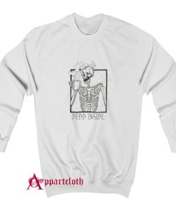 Dead Inside Skeleton Coffee Halloween Sweatshirt