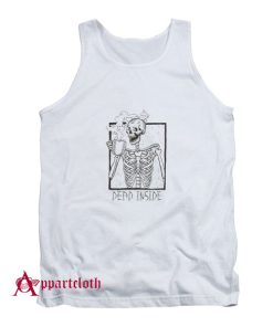 Dead Inside Skeleton Coffee Halloween Tank Top