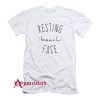 Resting Beach Face T-Shirt Women's Leopard Print Beach Vacation Tee - Graphic Short Sleeve Top