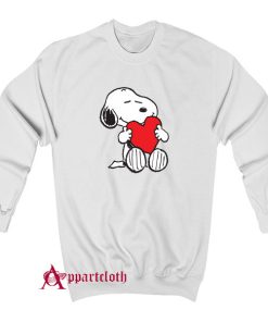 Peanuts Valentine Snoopy Hugging Heart Sweatshirt