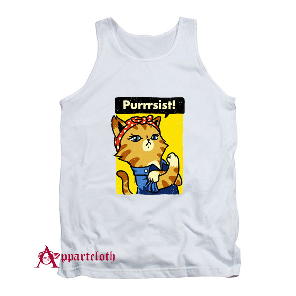 Purrrsist! Resist Persist Pussy Cat Funny Tank Top