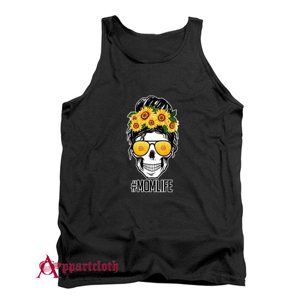 Mom Life Sunflower Skull Tank Top