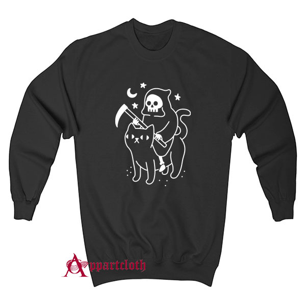 Death Rides A Black Cat Sweatshirt