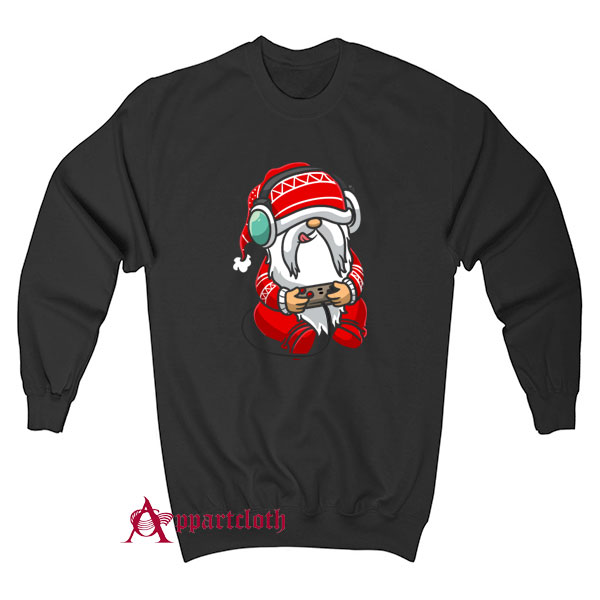 Gamer Gnome Christmas Gaming Santa Sweatshirt