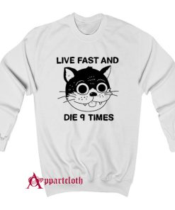 Live Fast And Die 9 Times Ringer Sweatshirt
