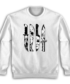 Horror Movie Characters in Knives Sweatshirt