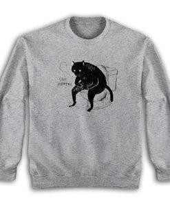 Black Cat Smoking Shit Happens Sweatshirt